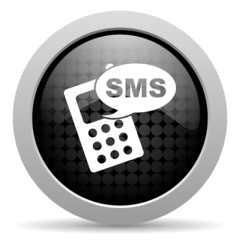 Poster - sms black circle web glossy icon