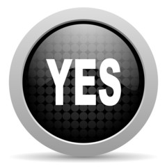 Aufkleber - yes black circle web glossy icon