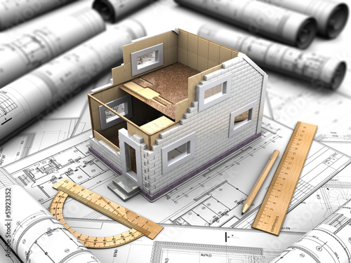 Fotomural mockup prefabricated house