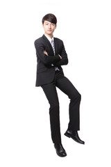 Poster - Successful business man sitting on something