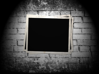 Wall Mural - Photo frame on the brick wall