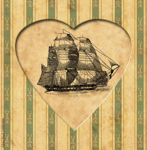 Fototapeta do kuchni Vintage Heart - Segler