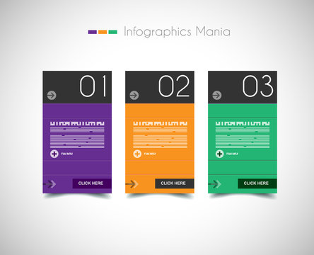 Infographic design template with paper tags.