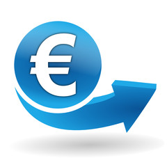 Sticker - euros sur bouton web bleu