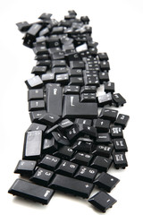 Wall Mural - chaos black keyboard keys