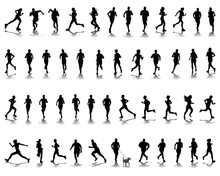 Silhouettes And Shadows Of Running 2-vector