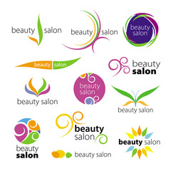 Wall Mural - collection of vector logos beauty salons