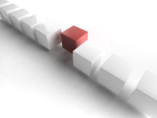 Wall Mural - White 3d boxes / cube | Business Concept Wallpaper