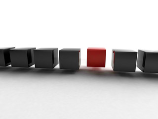 Wall Mural - Black 3d boxes / cube | Business Concept Wallpaper