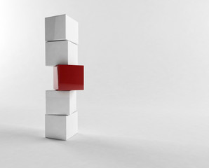 Wall Mural - White 3d boxes / cube | Business Concept Wallpaper