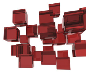 Wall Mural - Red 3d boxes / cube | Business Concept Wallpaper