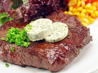 Canvas Print - rindersteak mit kräuterbutter