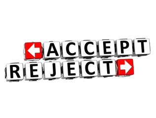 Poster - 3D Accept Reject Button Click Here Block Text