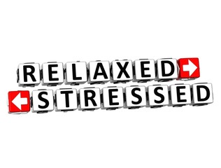 Poster - 3D Relaxed Stressed Button Click Here Block Text