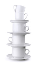 Stack Of Coffee And Tea Cups