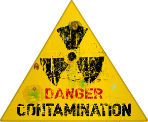Wall Mural - nuclear contamination warning sign, vector illustration