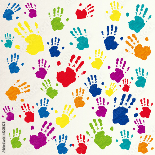 Nowoczesny obraz na płótnie Vector friendship background, handprints