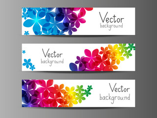 Sticker - Floral horizontal banners with place for text