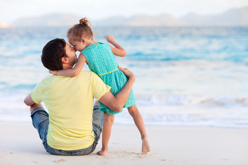 Wall Mural - Father and daughter at beach