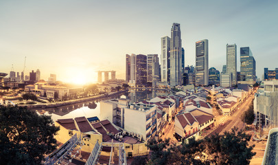 Fototapete - Singapour skyline