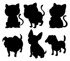 Sticker - Silhouettes of cats and dogs