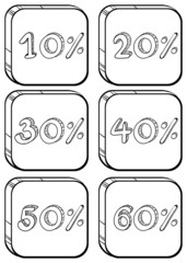 Sticker - Doodle designs of price discounts