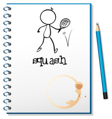 Poster - A notebook with a drawing of a person playing table tennis