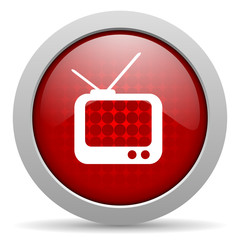 Aufkleber - tv red circle web glossy icon
