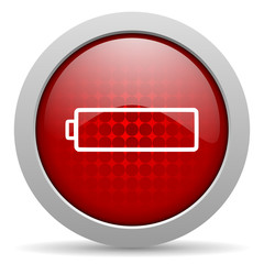 battery red circle web glossy icon