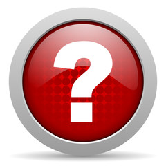Poster - question mark red circle web glossy icon