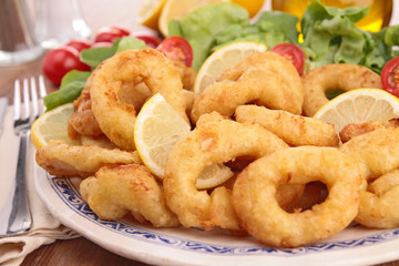 Wall Mural - fried calamari rings