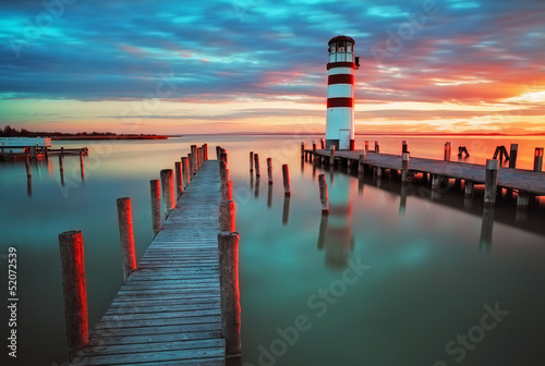 Naklejka dekoracyjna Lighthouse at Lake Neusiedl - Austria