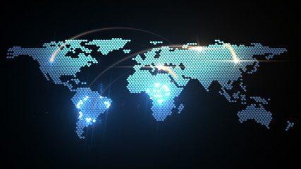 Wall Mural - world map animation, seamless loop