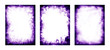 Set di cornici e pattern di colore viola, 3 elementi