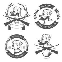 Set Of Hunting Retriever Logos, Labels And Badges