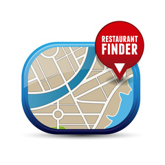 Poster - Restaurant finder app button
