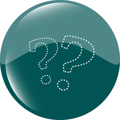 Poster - Stylish green button with question mark
