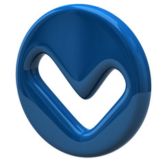 Blue tick sign icon