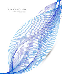 Wall Mural - abstract blue creative line wave vector design