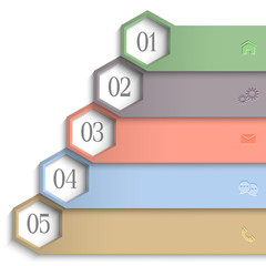 Wall Mural - 3d numbered banners for web design