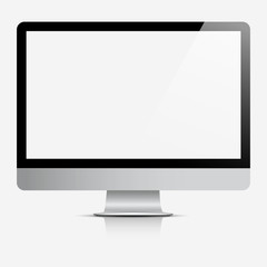 Computer display with blank white screen