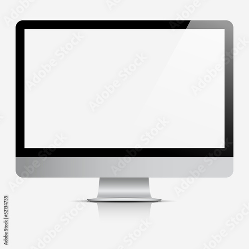 Fotografie, Obraz Computer display with blank white screen
