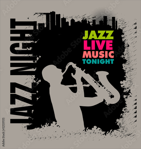 Naklejka - mata magnetyczna na lodówkę Jazz concert poster