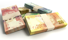 South African Rand Notes Bundles Stack
