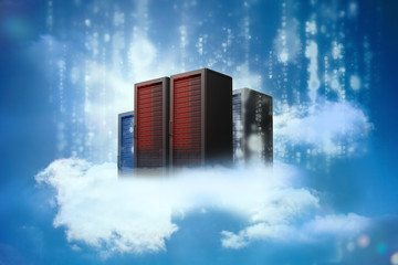 Fototapete - Data servers resting on clouds
