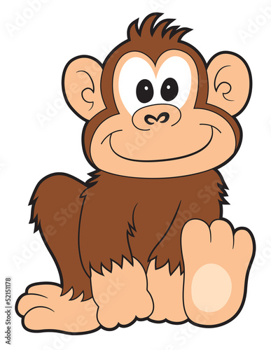 Naklejka ścienna Happy cartoon monkey