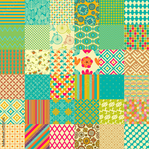 Tapeta ścienna na wymiar Set of seamless childish patterns