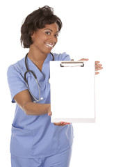 Wall Mural - nurse using stethoscope