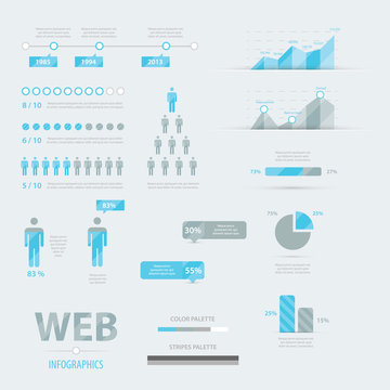 Infographic web business icon set vector EPS10