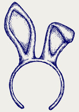 Easter Bunny Ears. Doodle Style